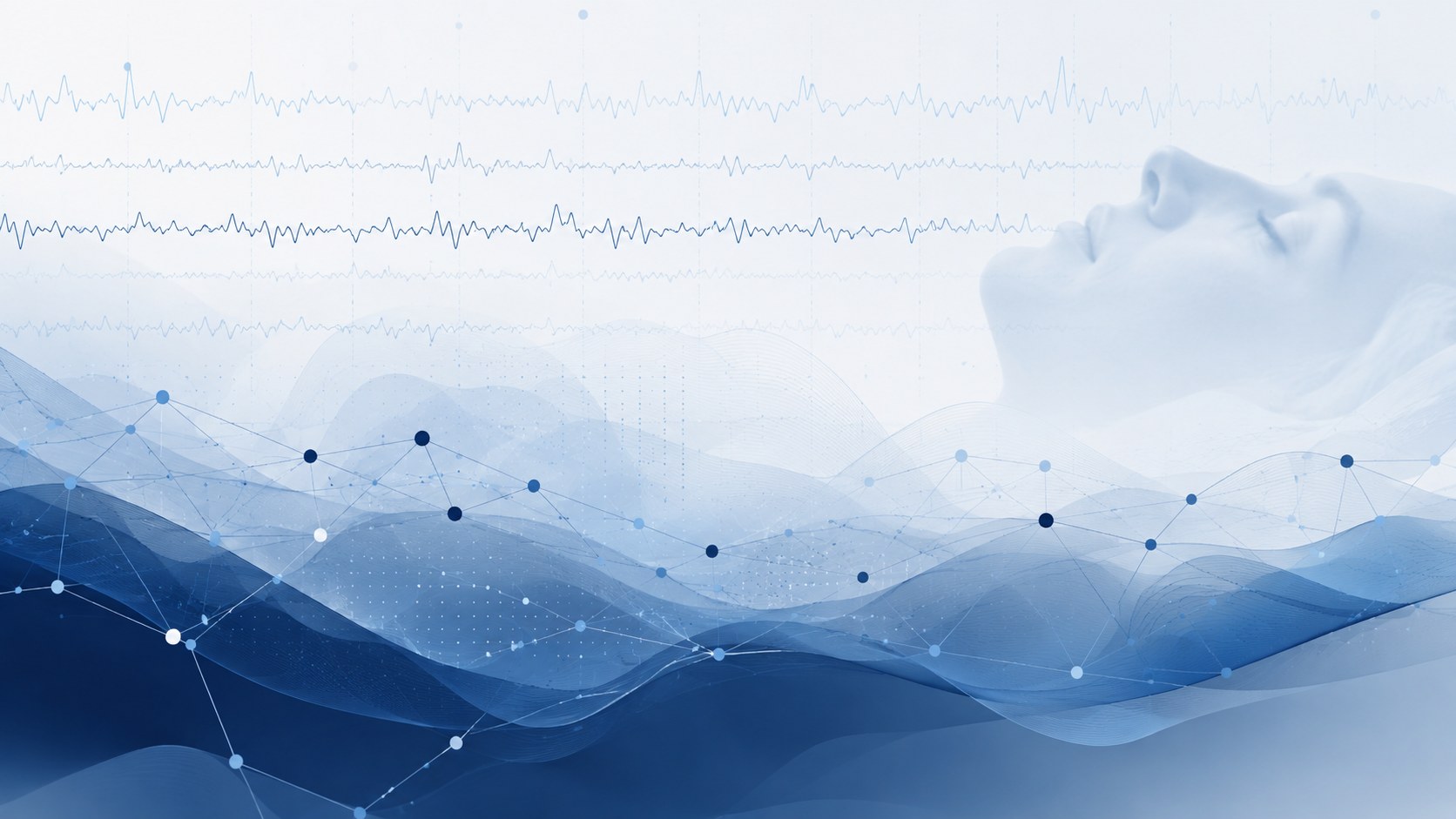 AI medical technology concept with sleep signals and neural analytics