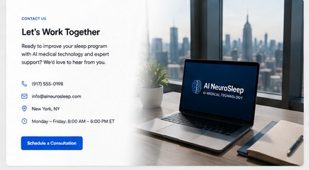 AI NeuroSleep medical technology office and consultation environment